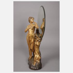 Goldscheider Wien figürlicher Salonspiegel