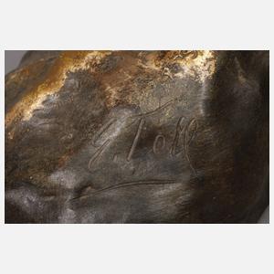 Goldscheider Wien figürlicher Salonspiegel