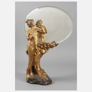 Goldscheider Wien figürlicher Salonspiegel