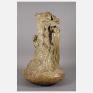 Goldscheider Wien übergroße Bodenvase Nereiden