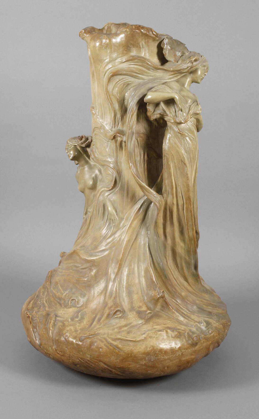 Goldscheider Wien übergroße Bodenvase Nereiden