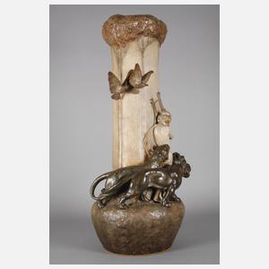 Goldscheider Wien große Vase "Orpheus mit Lyra"