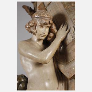 Goldscheider Wien große Vase "Orpheus mit Lyra"