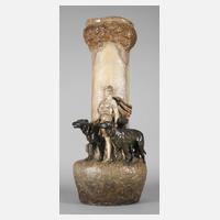 Goldscheider Wien große Vase Nymphe mit Windhunden111