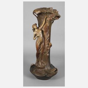 Große Bodenvase mit plastischer Frauenfigur