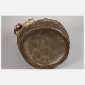 Goldscheider Wien große Vase Magd mit Hühnern