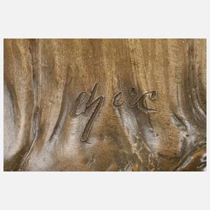 Goldscheider Wien Bodenvase erotische Darstellung