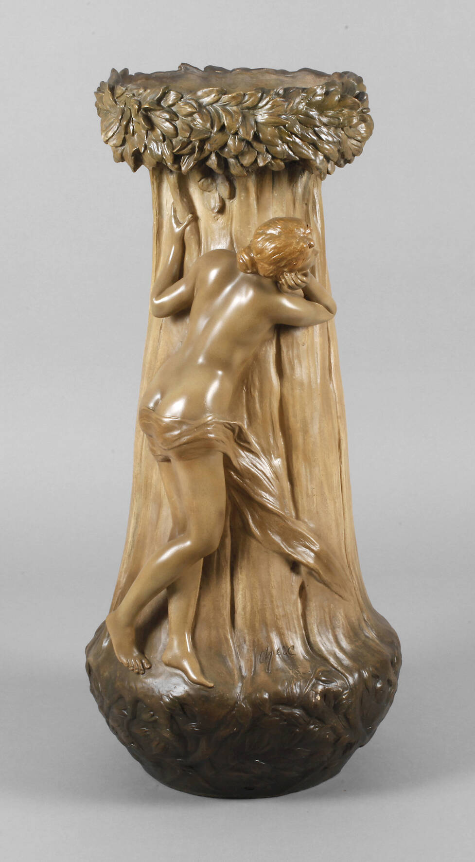 Goldscheider Wien Bodenvase erotische Darstellung