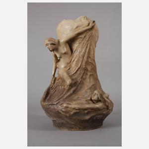 Goldscheider Wien Vase mit zwei Nymphen