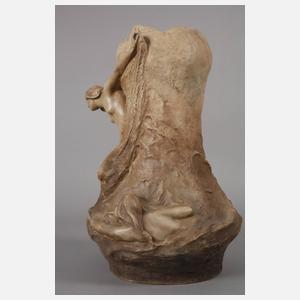 Goldscheider Wien Vase mit zwei Nymphen