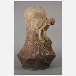 Goldscheider Wien Vase mit zwei Nymphen