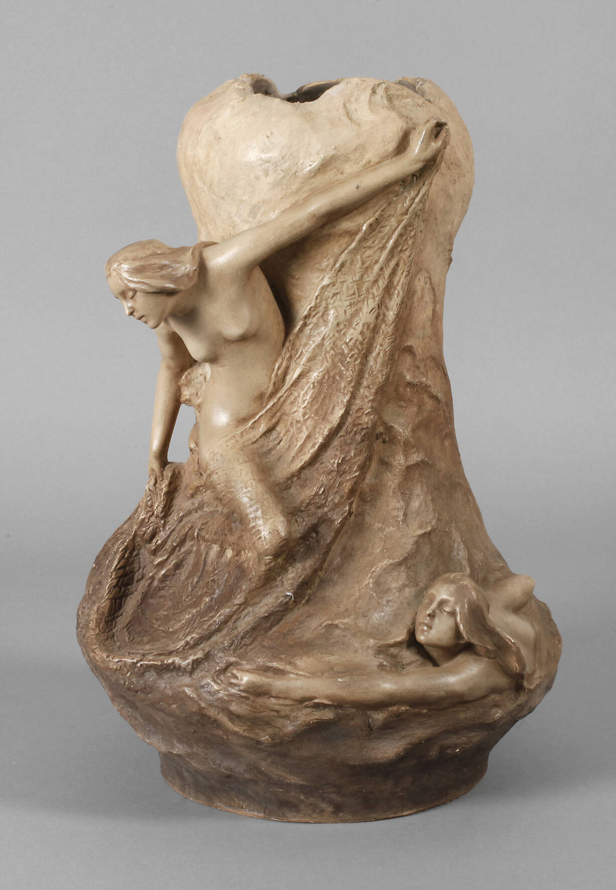 Goldscheider Wien Vase mit zwei Nymphen