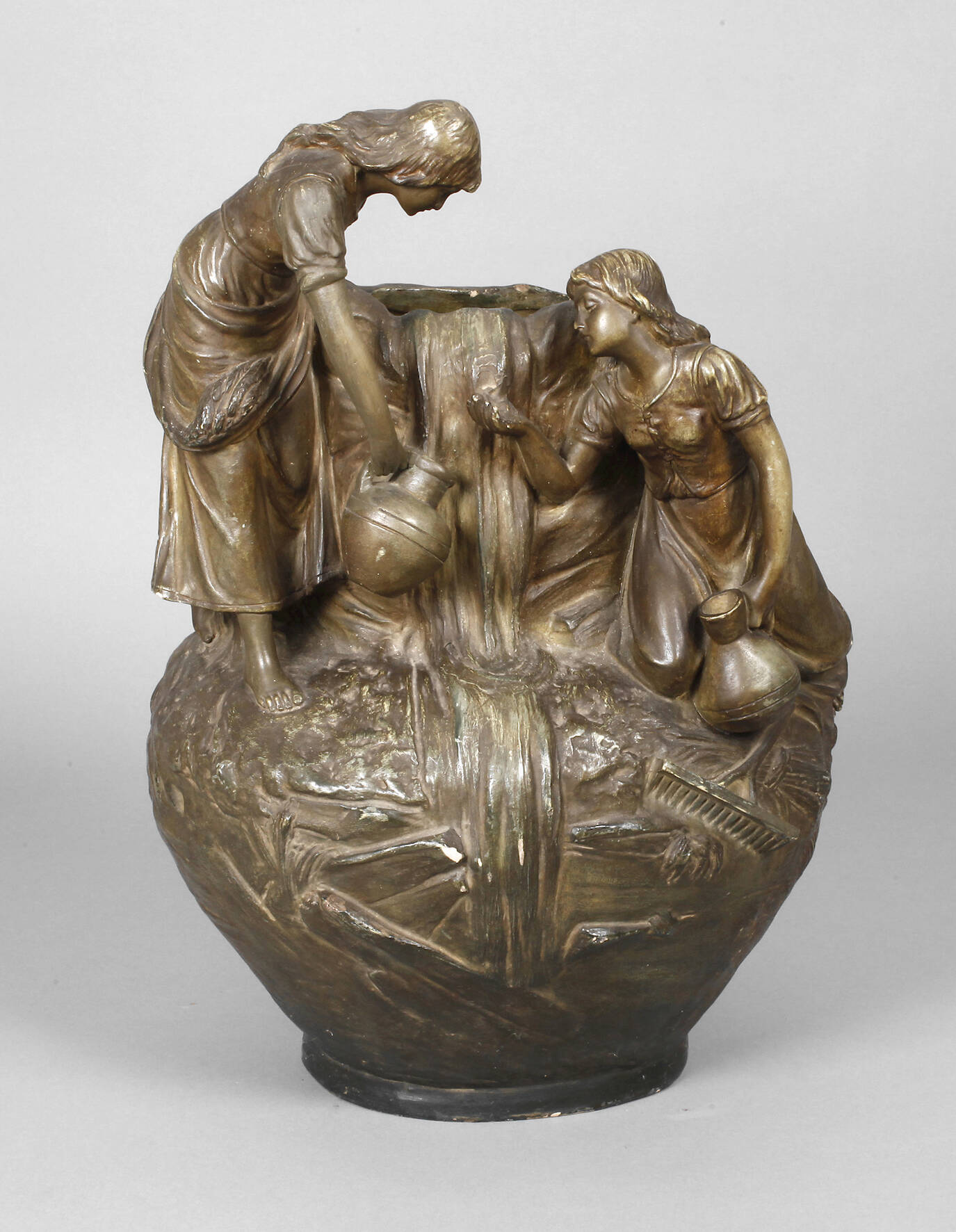 Große Vase Schnitterinnen an der Quelle