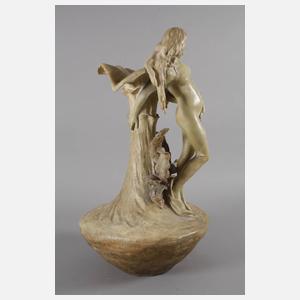 Goldscheider Wien große Vase weiblicher Akt