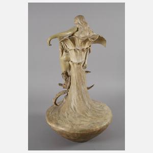 Goldscheider Wien große Vase weiblicher Akt