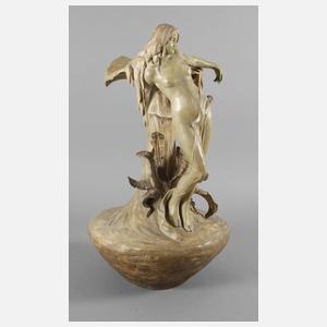 Goldscheider Wien große Vase weiblicher Akt