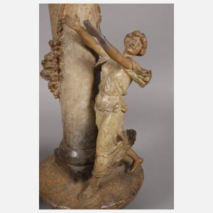 Goldscheider Wien zwei Vasen ballspielendes Paar