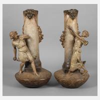 Goldscheider Wien zwei Vasen ballspielendes Paar111