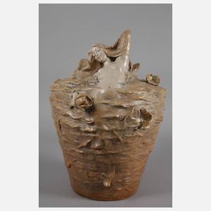 Goldscheider Wien Vase Nymphe im Seerosenteich