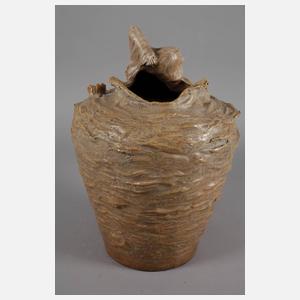 Goldscheider Wien Vase Nymphe im Seerosenteich