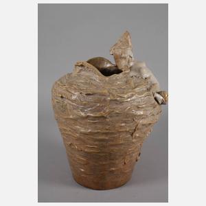 Goldscheider Wien Vase Nymphe im Seerosenteich