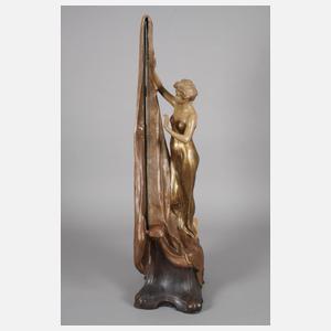 Goldscheider Wien großer figürlicher Salonspiegel