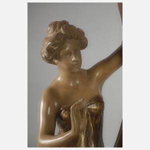 Goldscheider Wien großer figürlicher Salonspiegel