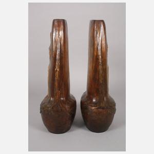 Goldscheider Wien Paar übergroße Jugendstilvasen