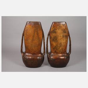 Goldscheider Wien Paar übergroße Jugendstilvasen