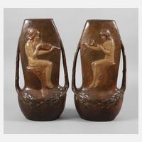 Goldscheider Wien Paar übergroße Jugendstilvasen111