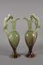 Paar große figürliche Laufglasurvasen