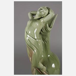 Paar große figürliche Laufglasurvasen