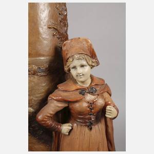 Johann Maresch übergroße Vase mit Schäferin