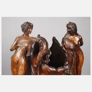 Goldscheider Wien figürliche Bodenvase