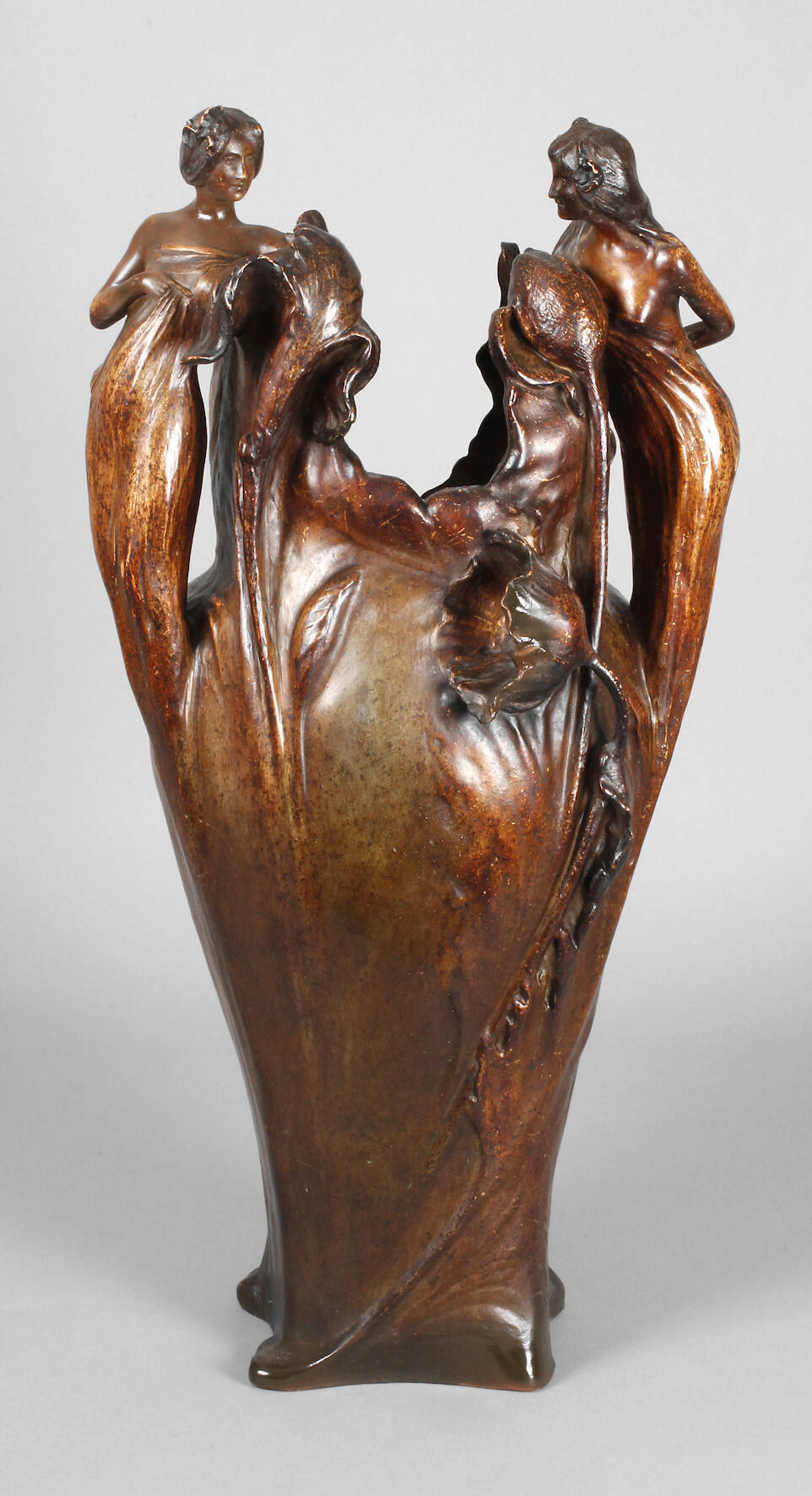 Goldscheider Wien figürliche Bodenvase