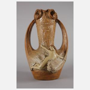 Goldscheider Wien große figürliche Henkelvase