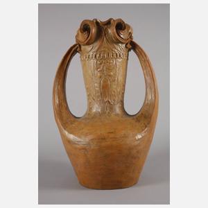 Goldscheider Wien große figürliche Henkelvase