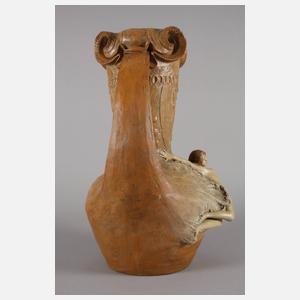 Goldscheider Wien große figürliche Henkelvase