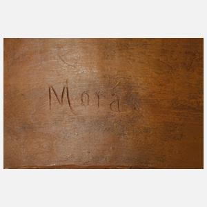 Goldscheider Wien große figürliche Henkelvase