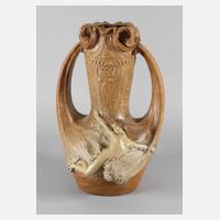 Goldscheider Wien große figürliche Henkelvase111