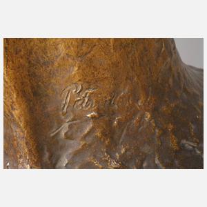 Goldscheider Wien große Vase Ikarus