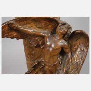 Goldscheider Wien große Vase Ikarus