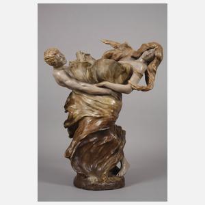 Goldscheider Wien große Figurenvase "Lustiger Tanz"