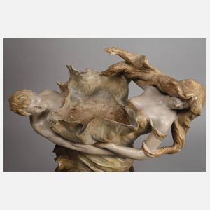 Goldscheider Wien große Figurenvase "Lustiger Tanz"