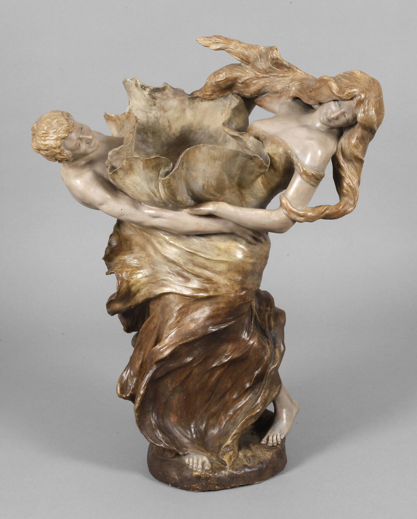 Goldscheider Wien große Figurenvase "Lustiger Tanz"