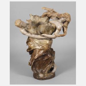 Goldscheider Wien große Figurenvase "Lustiger Tanz"