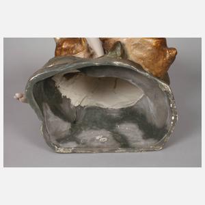 Salonspiegel junge Frau auf Delphin reitend