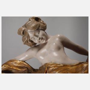 Salonspiegel junge Frau auf Delphin reitend