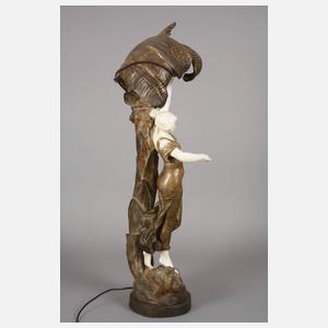 Goldscheider Wien figürliche Salonlampe