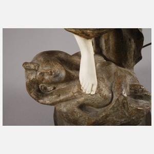 Goldscheider Wien figürliche Salonlampe